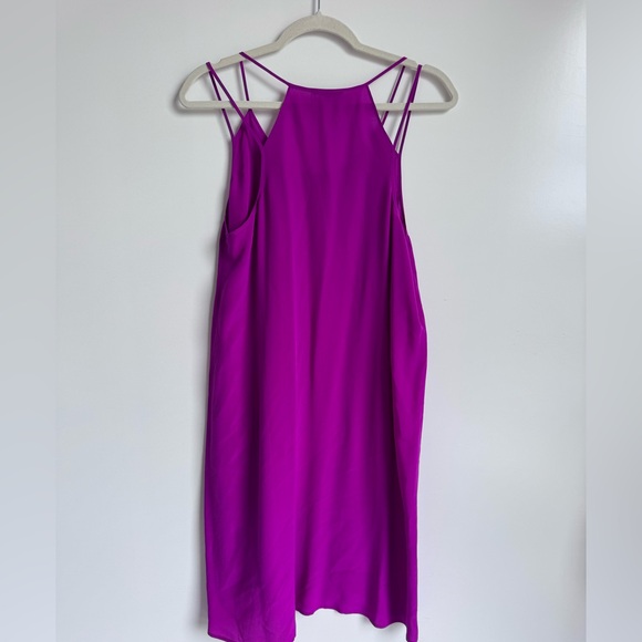 Eileen‎ Fisher Womens M pink Fuchsia 100% Silk Slip Dress Double Spaghetti Strap - Picture 5 of 6